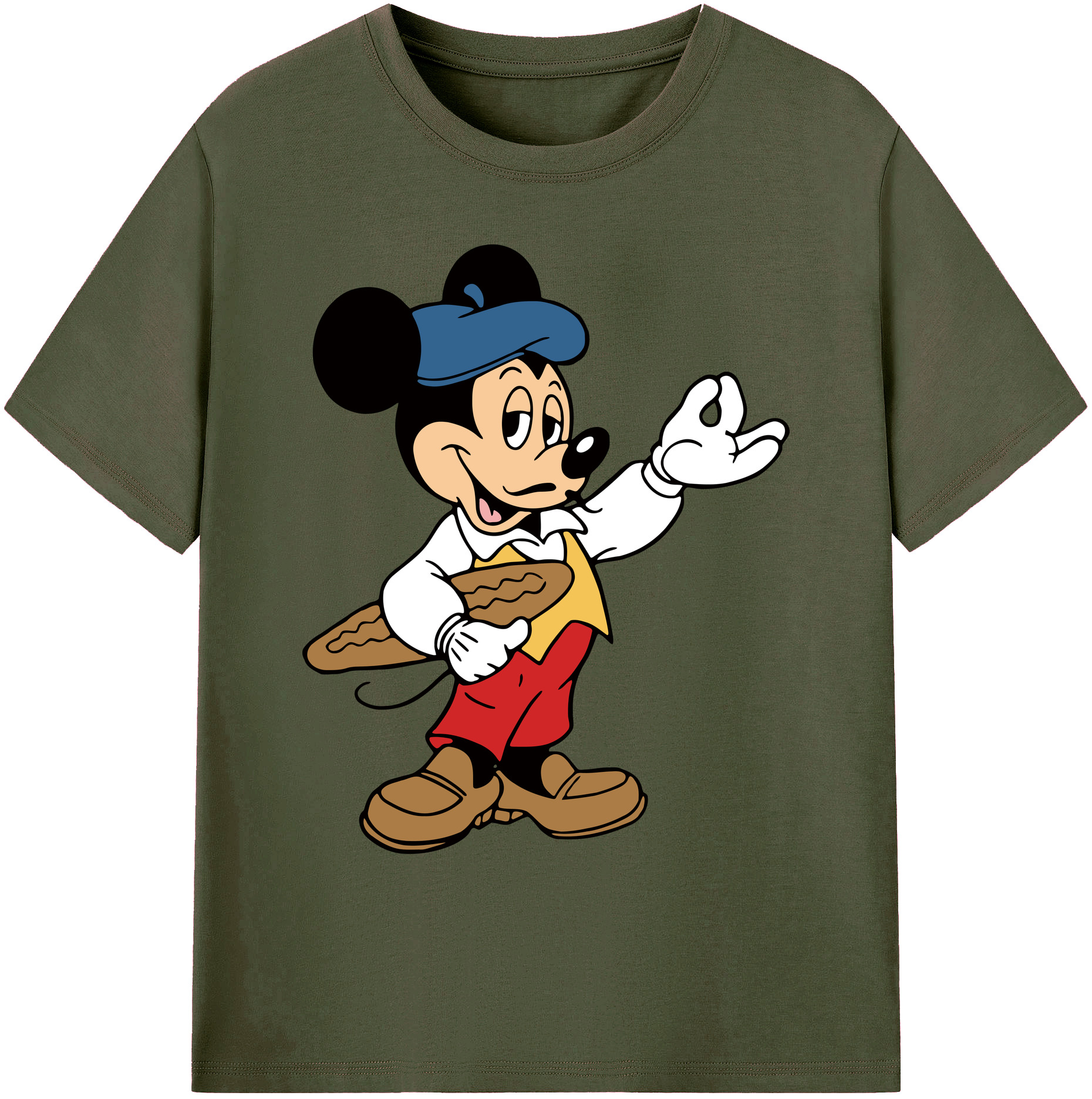 ミッキーマウス Mickey Mouse 綿100％ メンズ半袖Tシャツ｜肌触りやわらか＆通気性